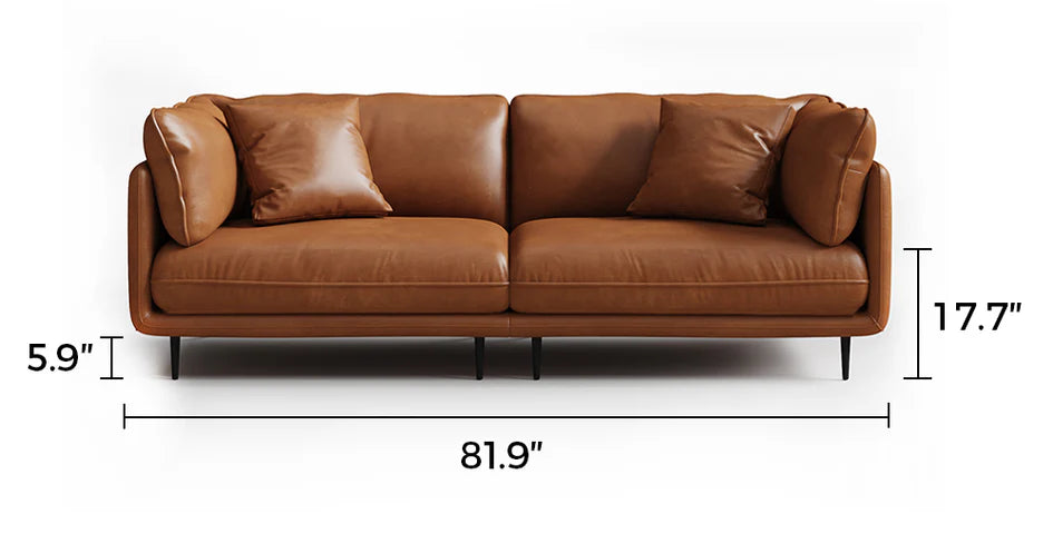 Vanilla Brown Genuine Leather Sofa