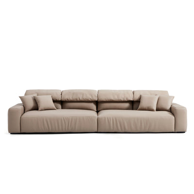 Chestnut Khaki Leather Sofa-hidden