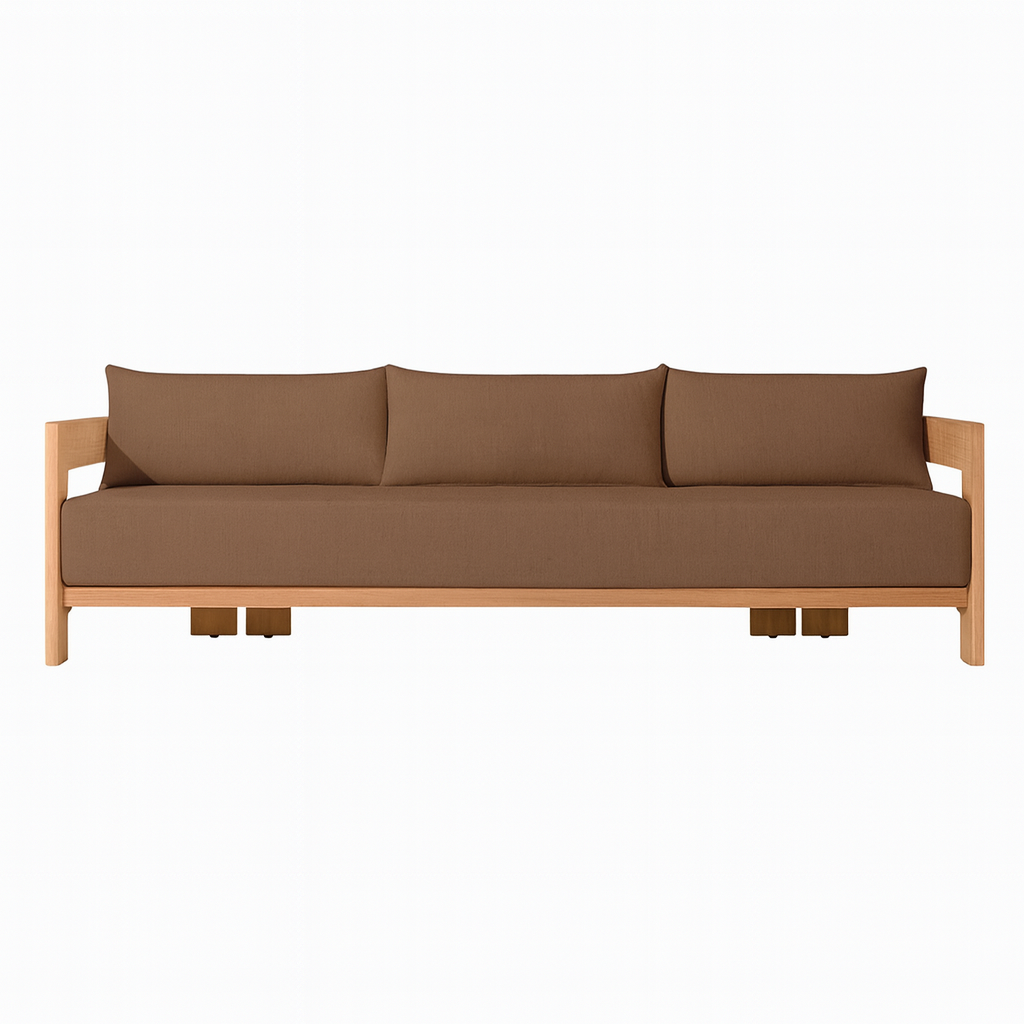 Camryn Outdoor Chat Set With Cushions, Teak/Coffee