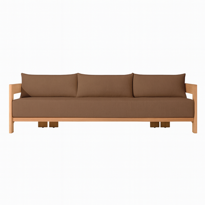 Camryn Outdoor Chat Set With Cushions, Teak/Coffee