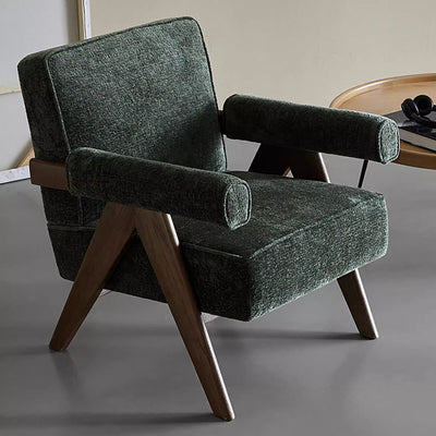 Wooster Green Chenille Velvet Accent Chair-Green Velvet