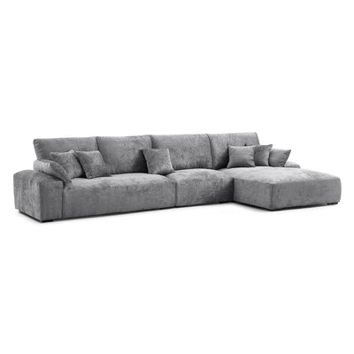 The Empress Camel Sectional-Gray-150.8"-Facing Right