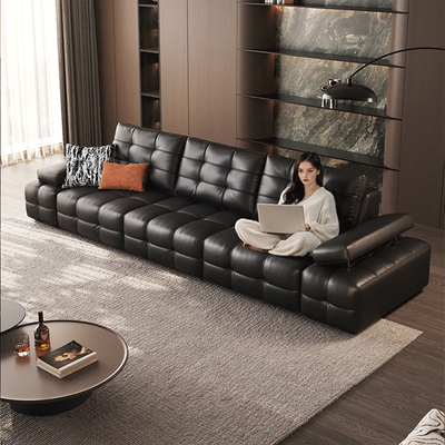 Titan Tufted Leather Electric Sofa Bed