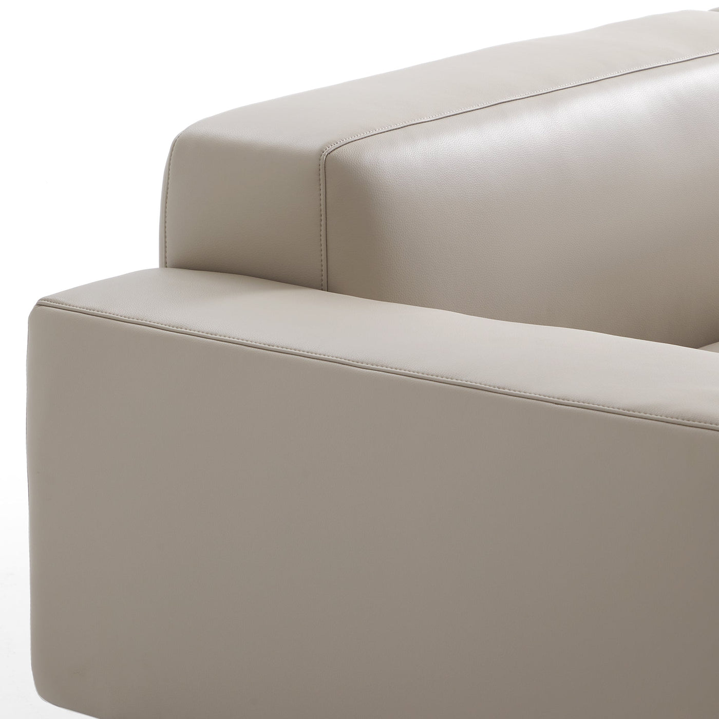 Noble Beige Leather Armchair-Beige