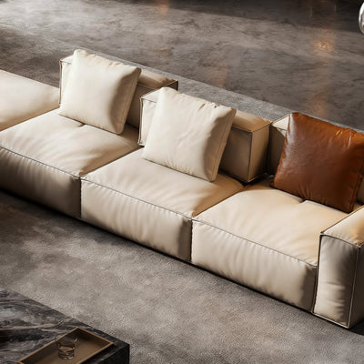Sugar Cube Leather Sectional