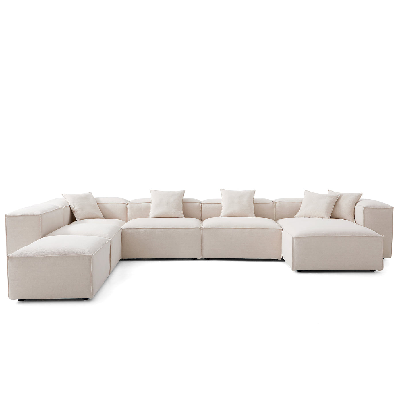 Freedom Modular Khaki Open End Sectional Sofa-Khaki-181.1"-High