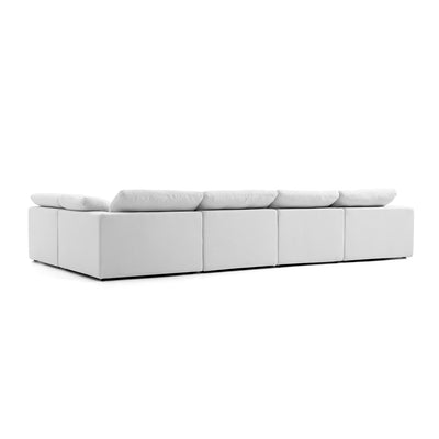 Tender Wabi Sabi U Shaped Sectional with Open Ends-White-165.4"