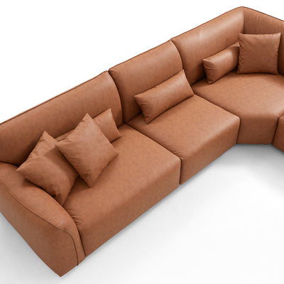 Milano Moda Minimalist Brown Corner Sofa