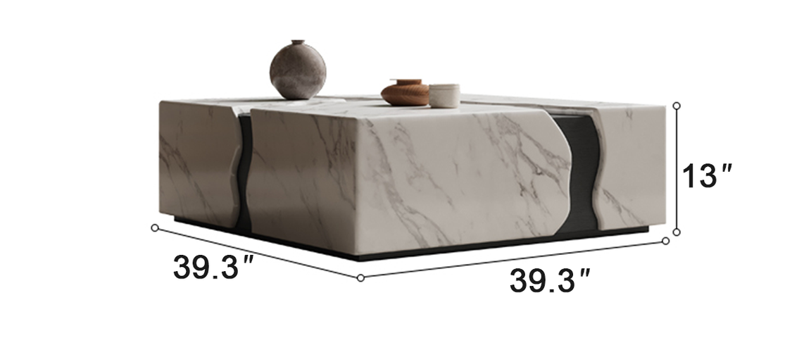 Rift Square Sintered Stone Coffee Table