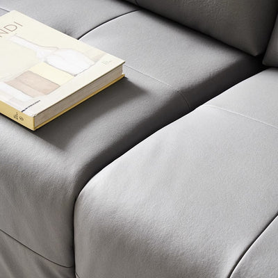 Lattice Charcoal Gray Leathaire Modular Recliner Sofa-Light Gray