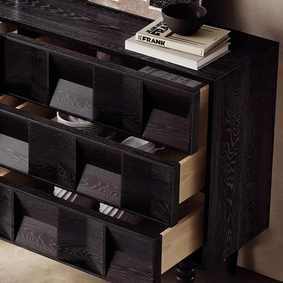 Kenzo Geometric Wood Sideboard