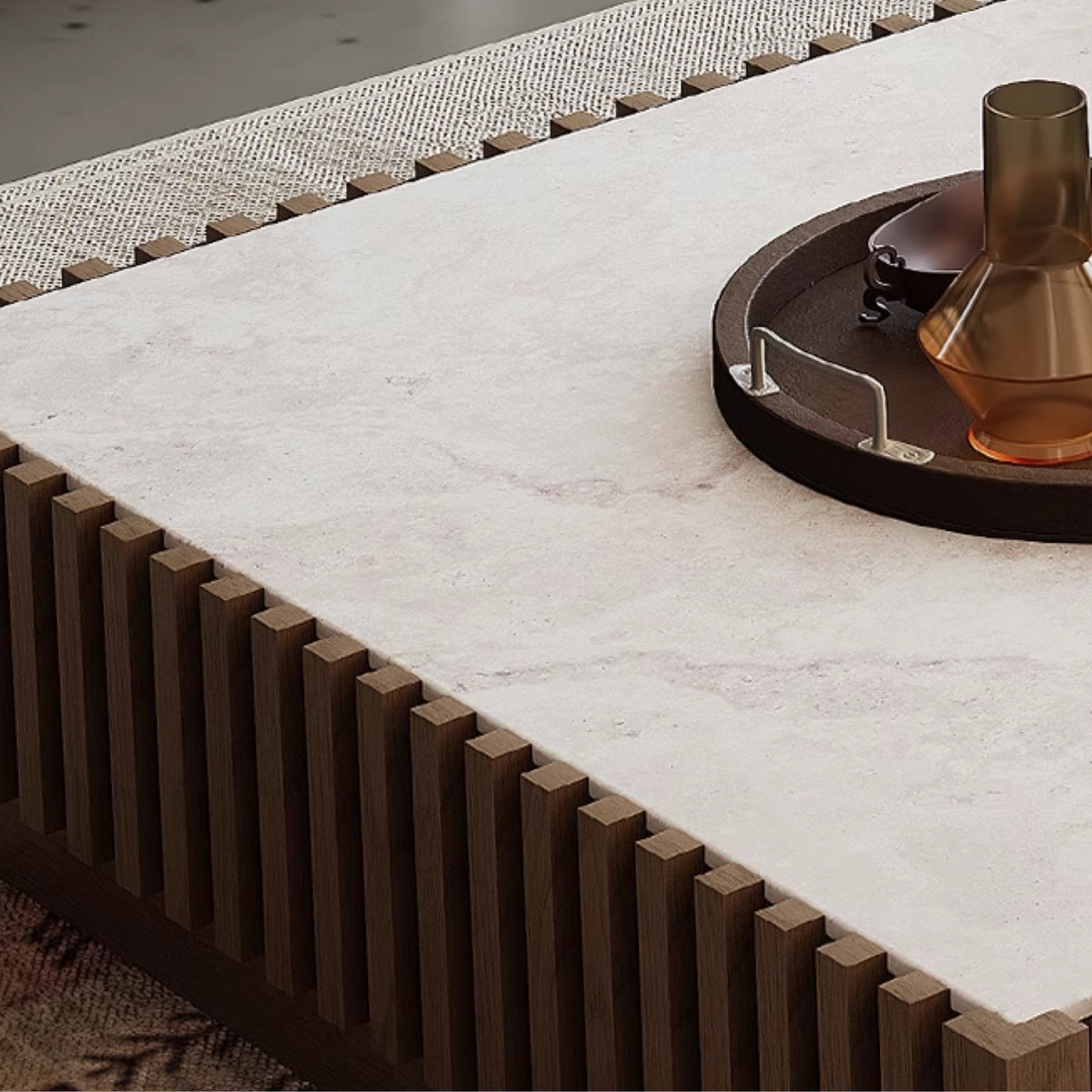 Tabor Mid Century Walnut Coffee Table Set-35.4″ & 20.4″