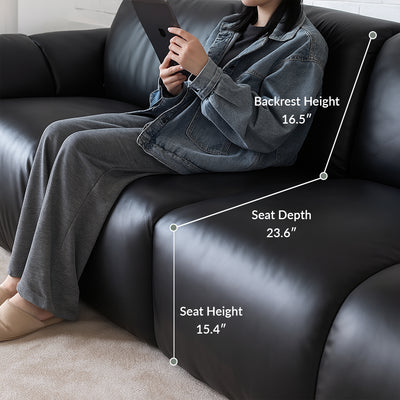 Rex Leather Sofa-Black