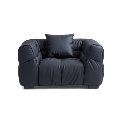 Boba Black Leathaire Armchair-Black