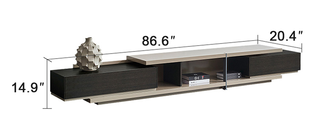 Slate & Ivory Modern TV Stand