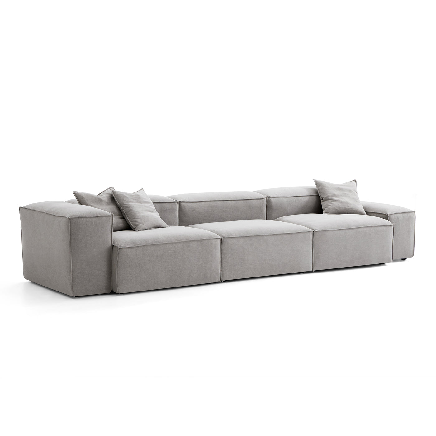 Freedom Modular Sectional Sofa-New Gray-143.7"-Low & High