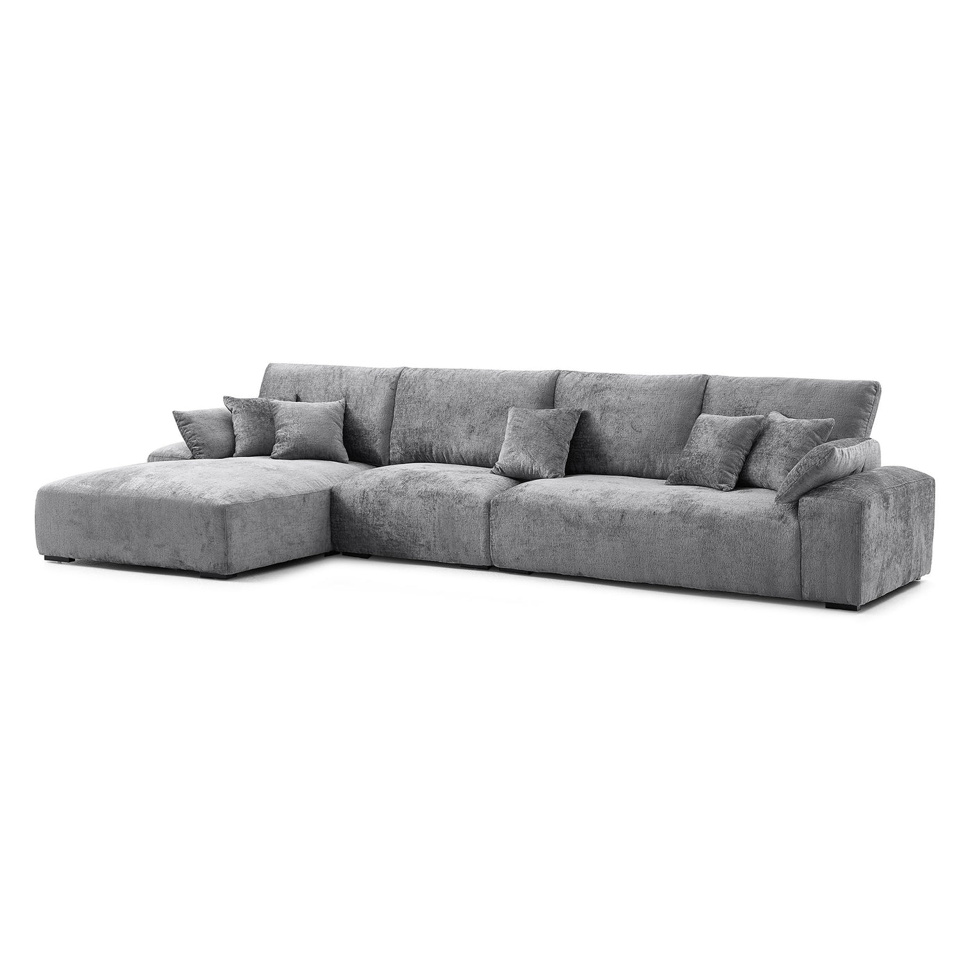 The Empress Beige Sectional-Gray-150.8"-Facing Left