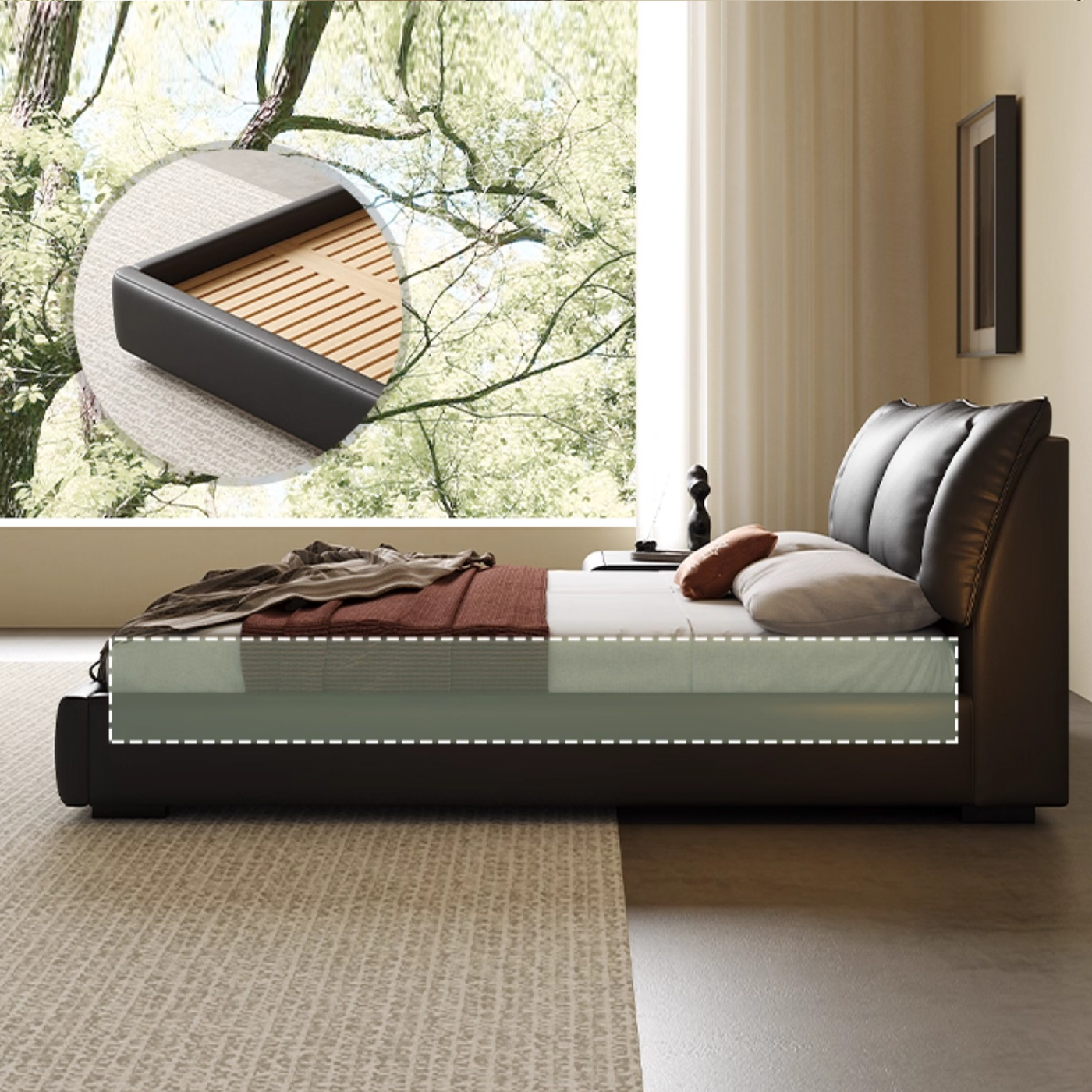 Sailboat Modern Leather Bed