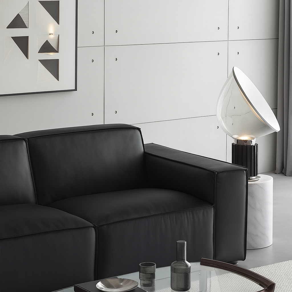 Kendall Italian Top Grain Leather Sofa-Black