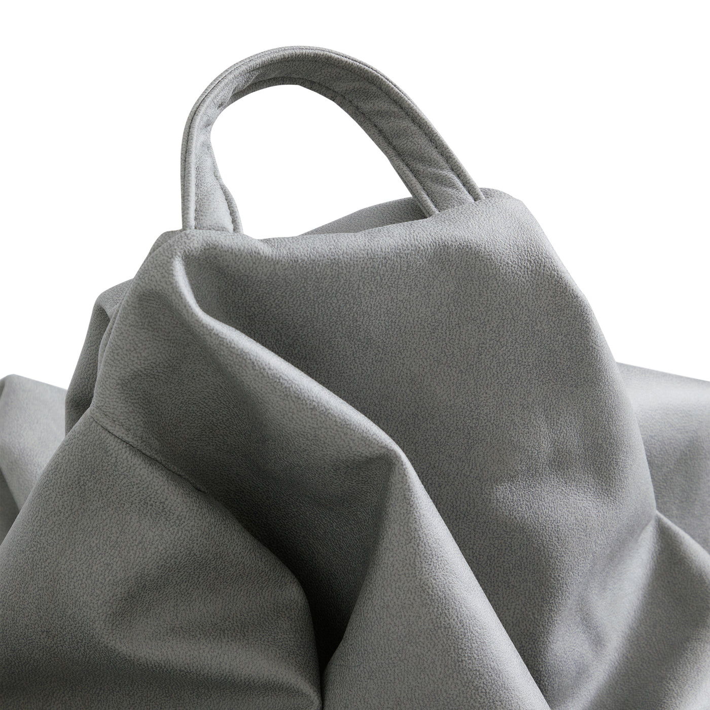 Litton Gray Leathaire Bean Bag-Light Gray