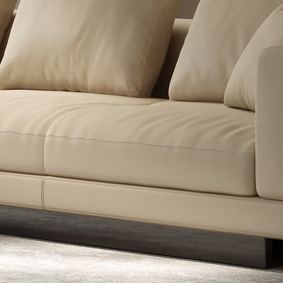 Orion Leather Round Chaise Sectional Sofa