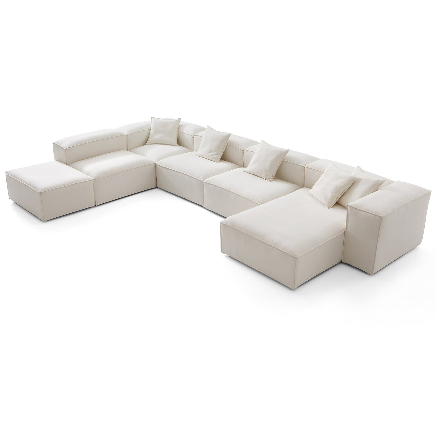 Freedom Modular Beige Open End Sectional Sofa-Beige-181.1"-High