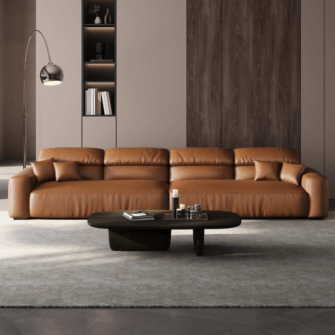 Chestnut Tan Leather Sofa