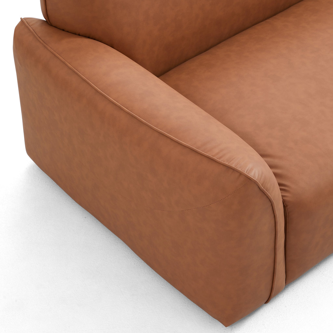 Milano Moda Minimalist Brown Corner Sofa-Brown