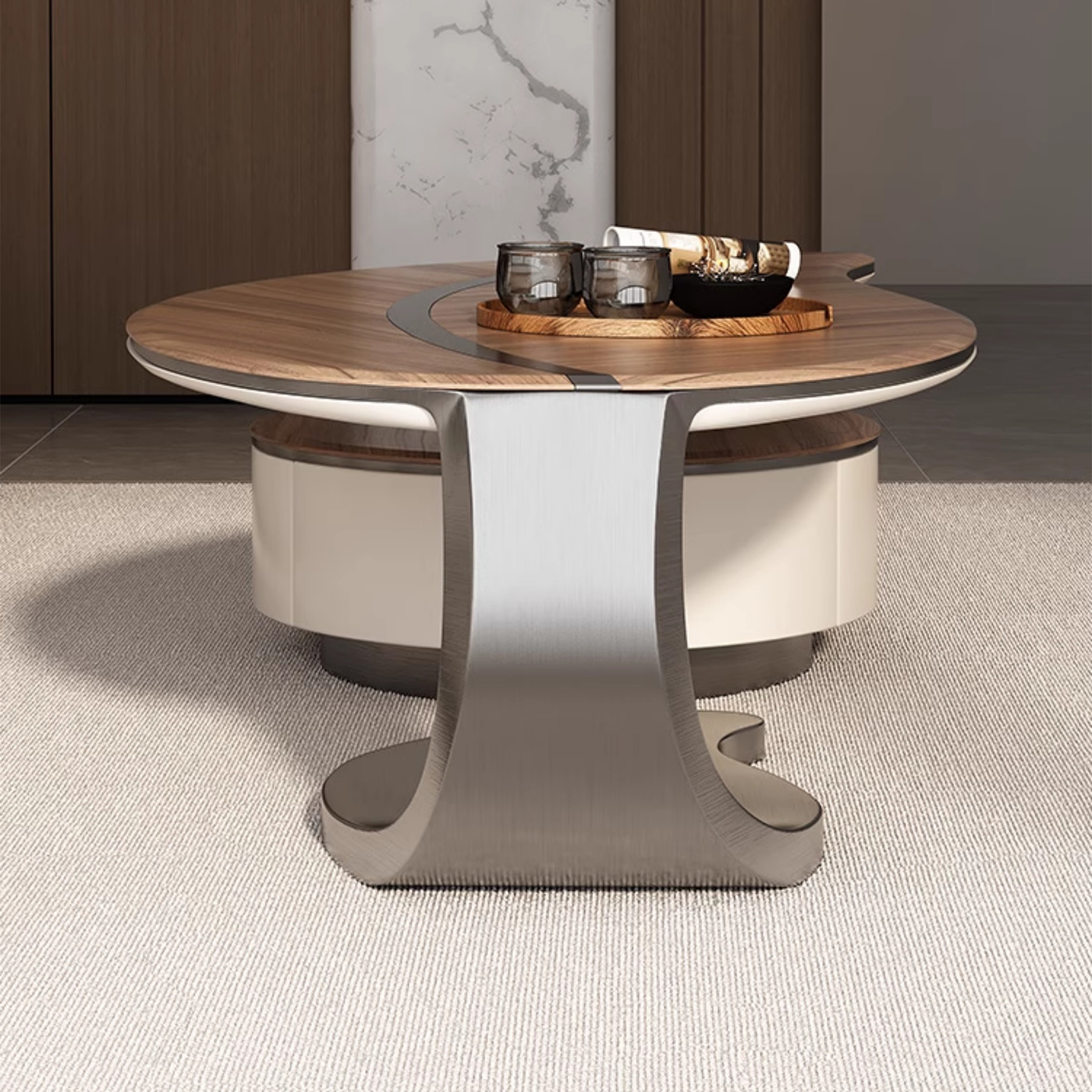 Leaf Curved Coffee Table Set