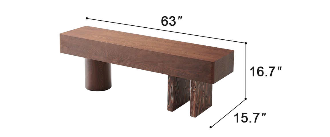 Kodo Sculpted Wood Bench