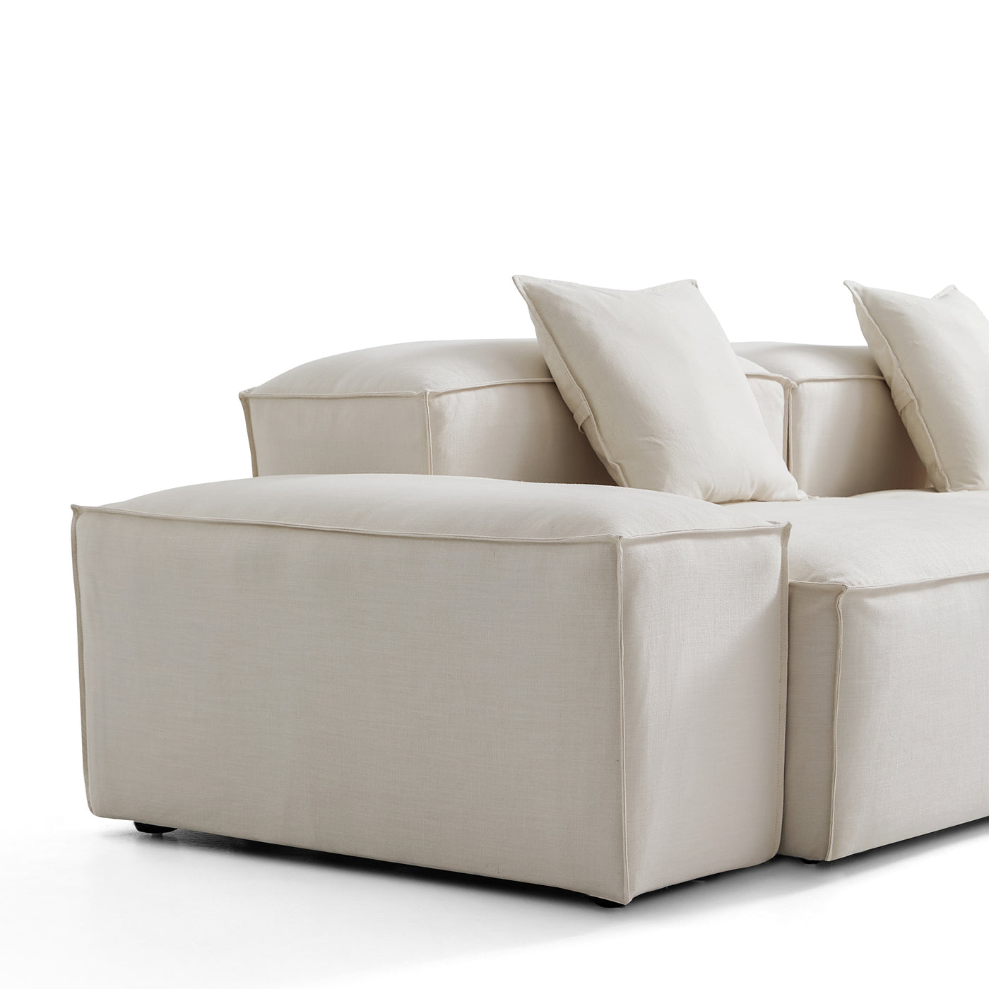 Freedom Modular Sectional Sofa-Beige-143.7"-Low