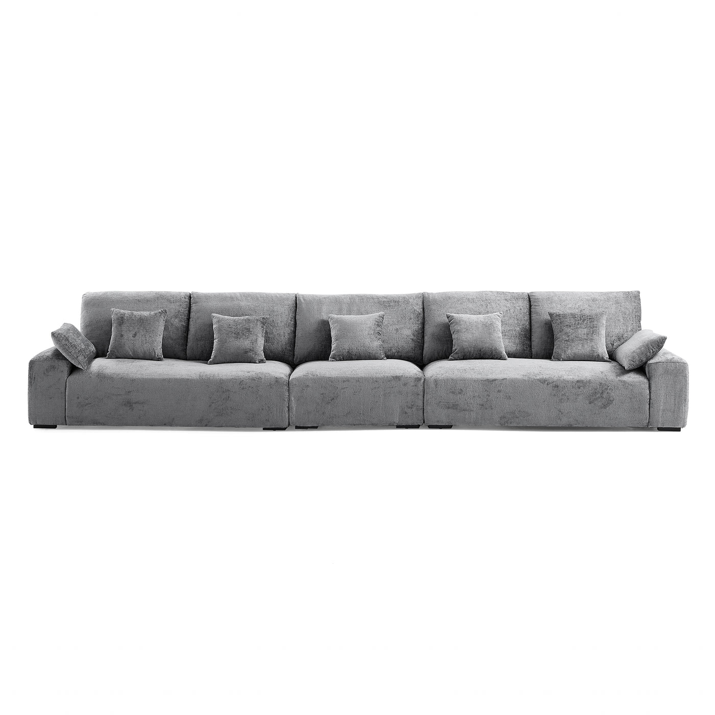 The Empress Gray Sofa Set-Gray-175.6"