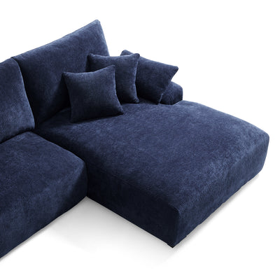 The Empress Navy Blue Sectional-Navy Blue