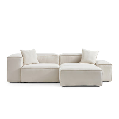 Freedom Modular Sofa with Ottoman-Beige-106.3"-Low & High