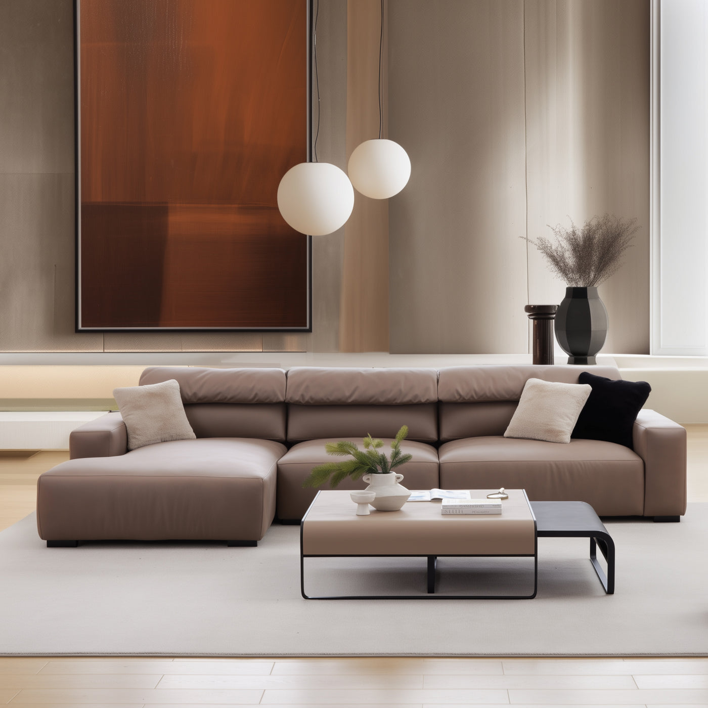 Chestnut Sectional-Brown