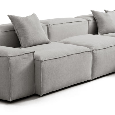 Freedom Modular Gray L Shaped Sectional and Ottoman-Gray