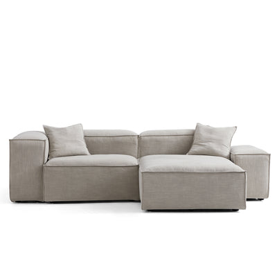 Freedom Modular New Gray Sectional Sofa-Sand-106.3"-Low & High