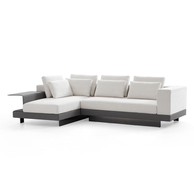 Connery Minimalist White Sectional-White-115.9″-Facing Left