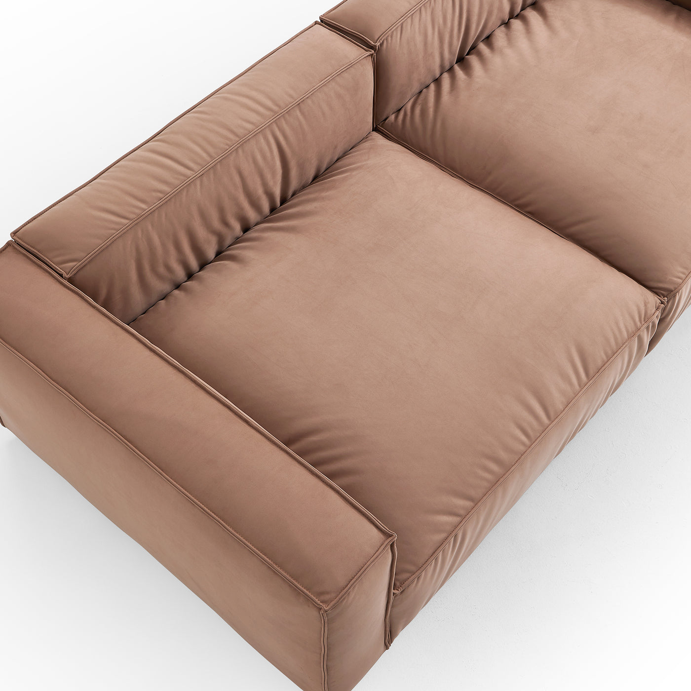 Luxury Minimalist Brown Fabric Daybed Sofa-Brown