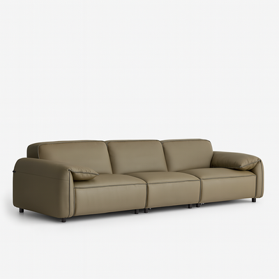 Elara Top Grain Leather Power Recliner Sofa-Olive