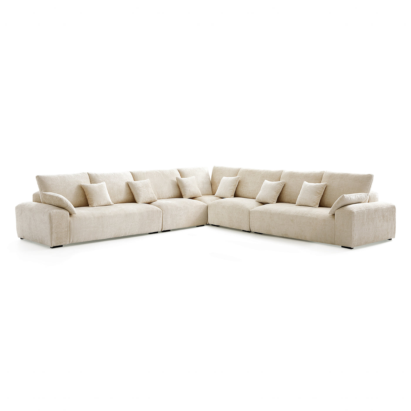 The Empress Camel Corner Sectional Sofa-Beige-144.9"