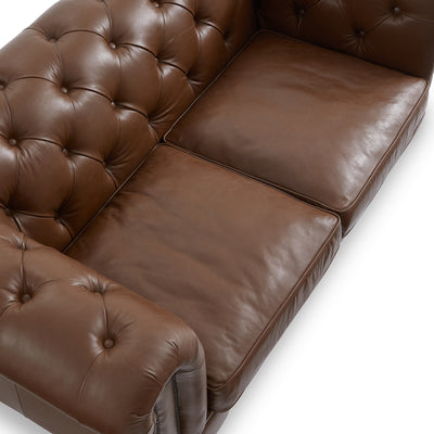 Durango Chesterfield Brown Top Grain Leather Tufted Sofa-Brown