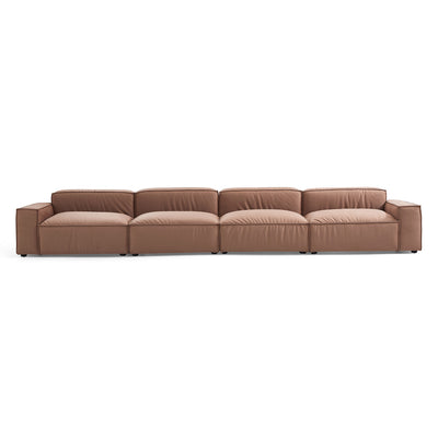 Luxury Minimalist Brown Fabric Sofa-Brown