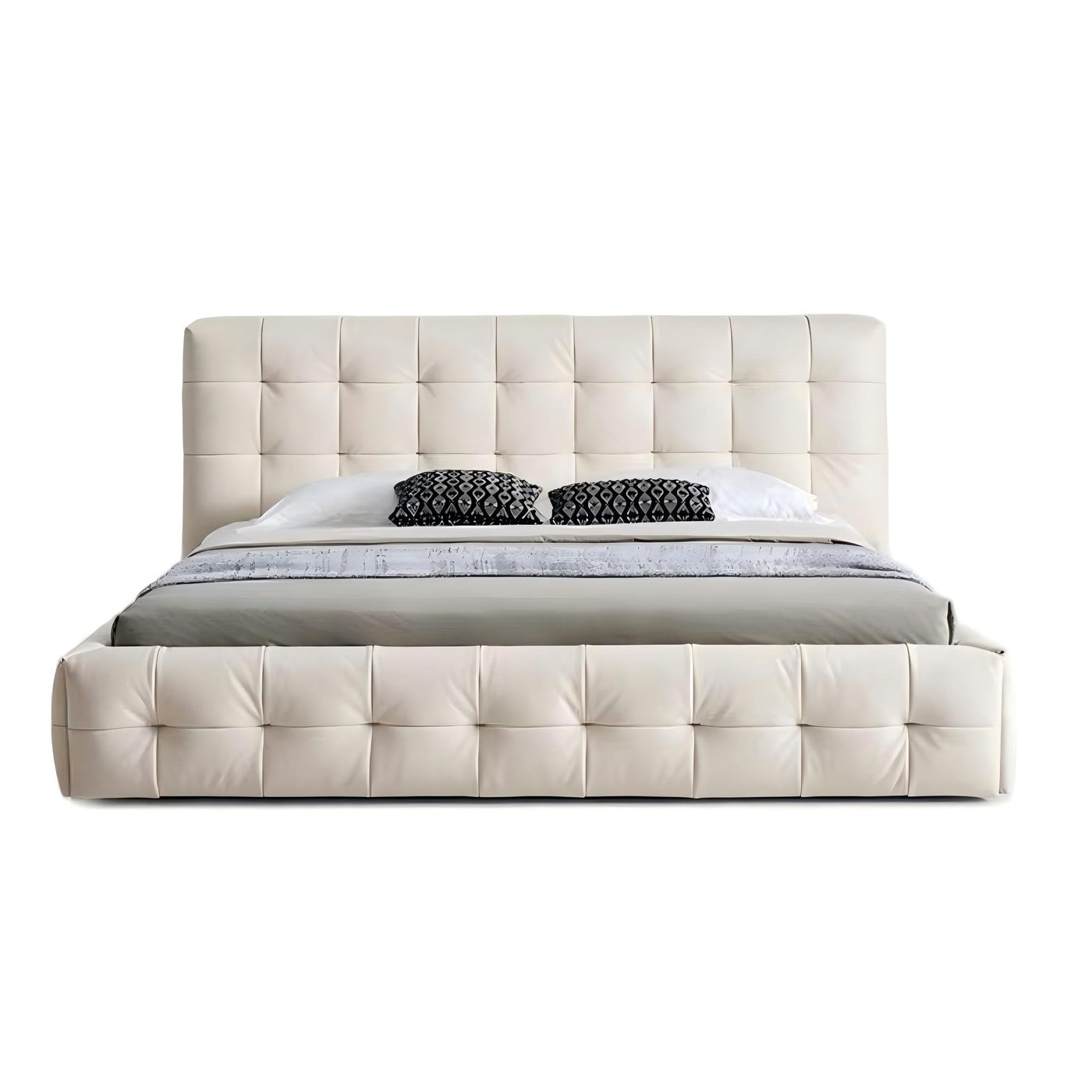 Marshmallow Leather Bed-Beige