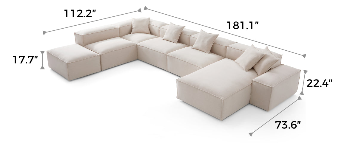 Freedom Modular Khaki Open-End Sectional Sofa