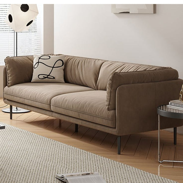 Luxury Minimalist Brown Fabric Daybed Sofa
