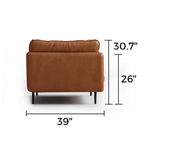Vanilla Brown Genuine Leather Sofa
