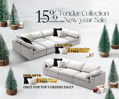 Tender Wabi Sabi Gray Sofa and Ottoman