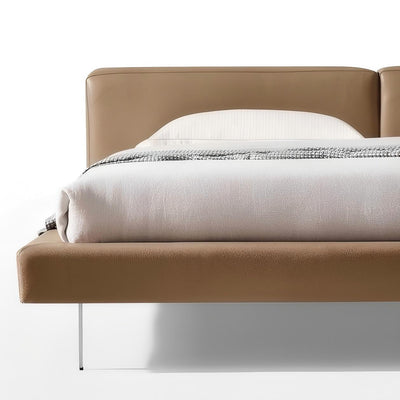 Charcoal Toast Leather Bed-Camel