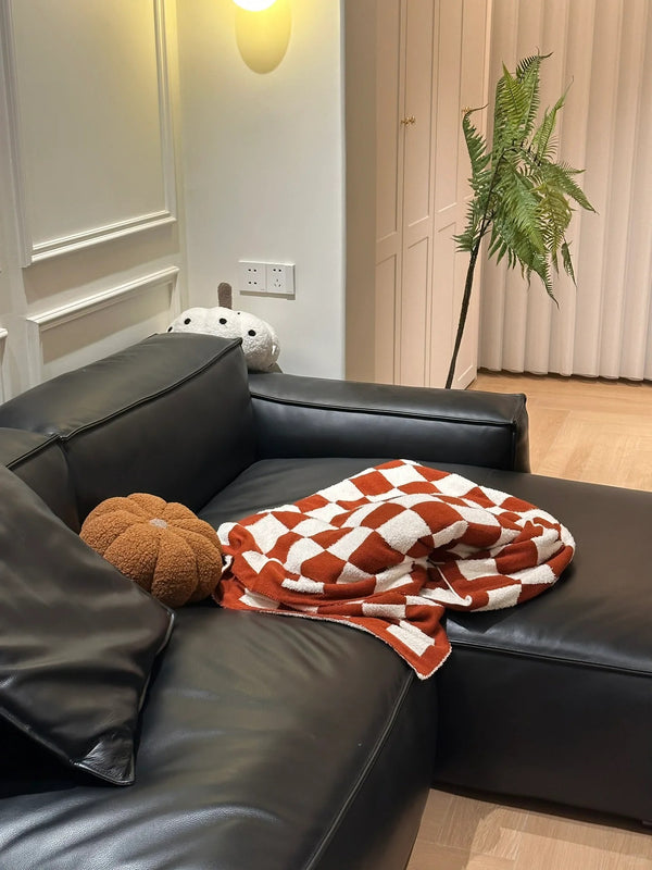 Luxury Minimalist Black Leather Sofa